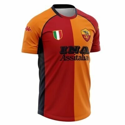 Thailande Maillot AS Roma Domicile Retro 2001 2002